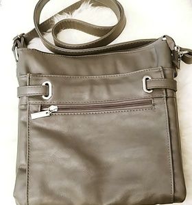 Gray multi pocket crossbody